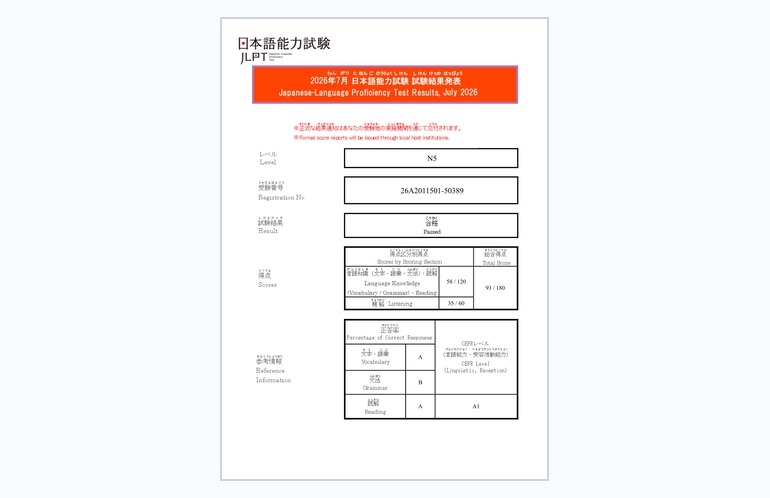 Japanese-Language Proficiency Test (JLPT) N5